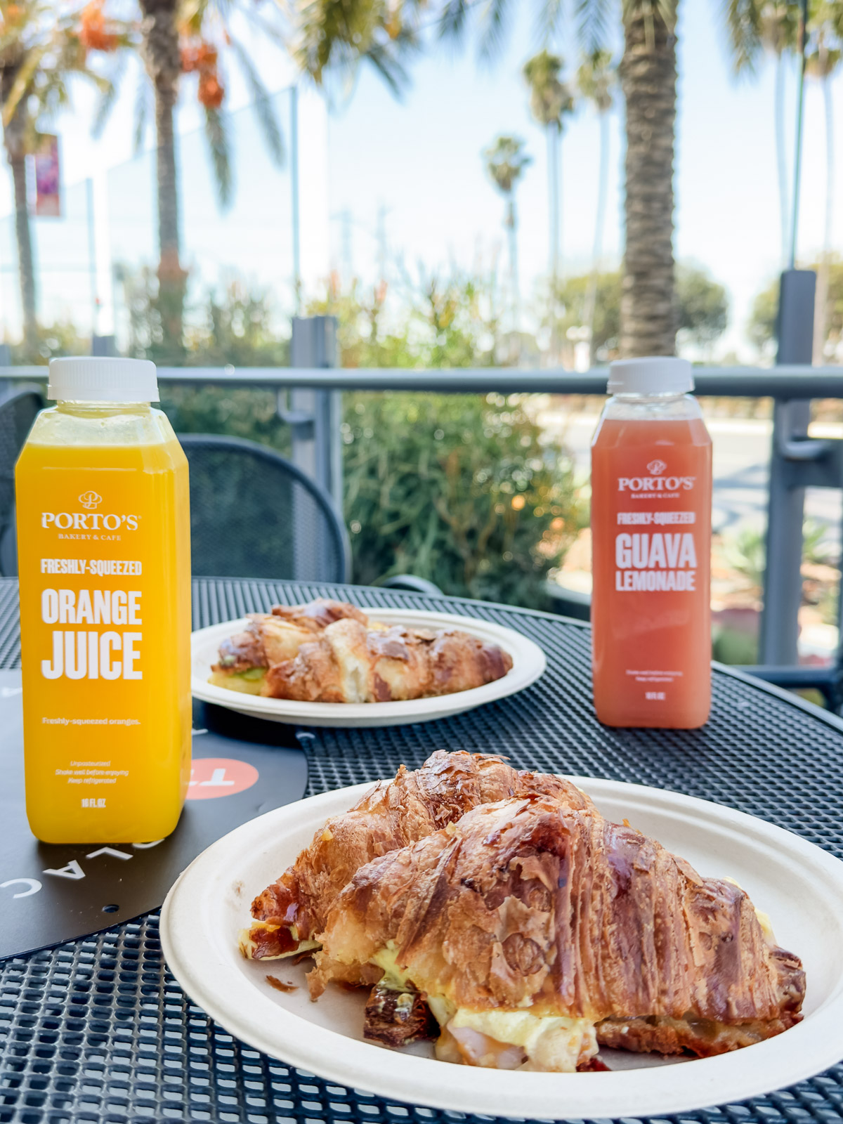 breakfast sandwiches and juice from portos bakery in buena park ca