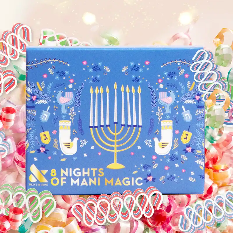 8 day nail polish holiday calendar for hanukkah from olive and june