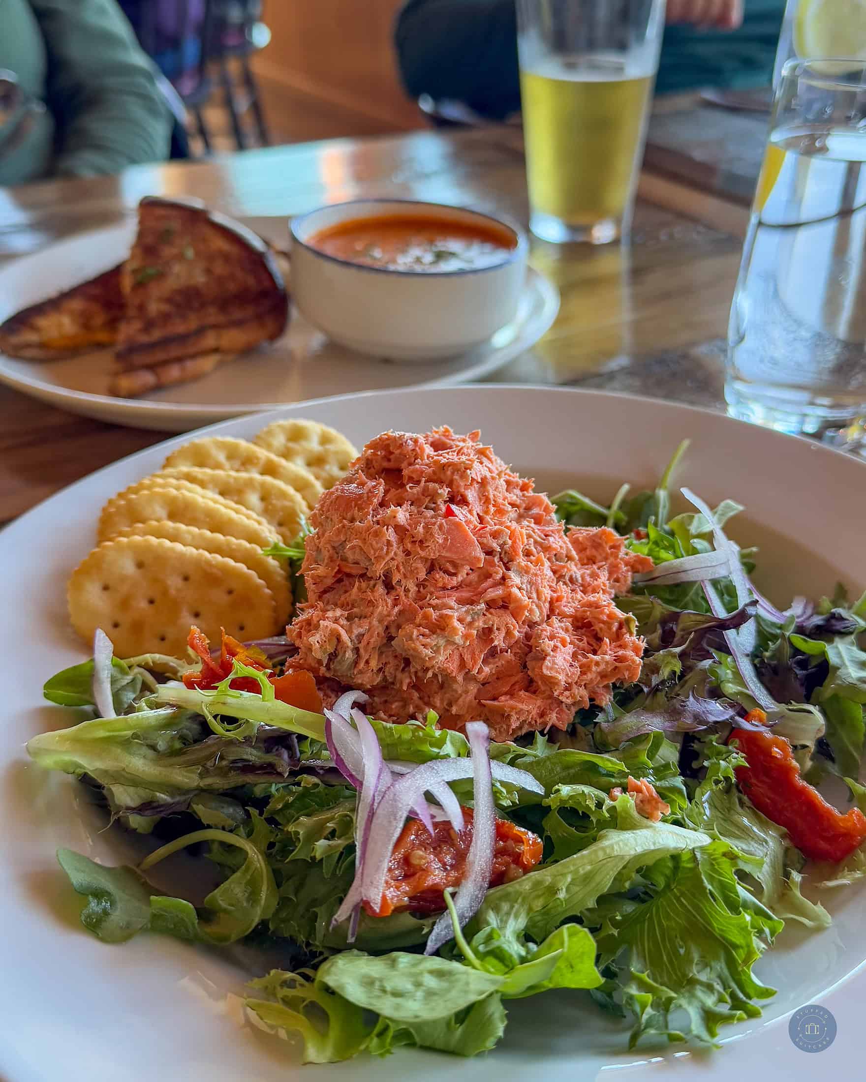 salmon salad lunch at Kenai Fjords Wilderness Lodge