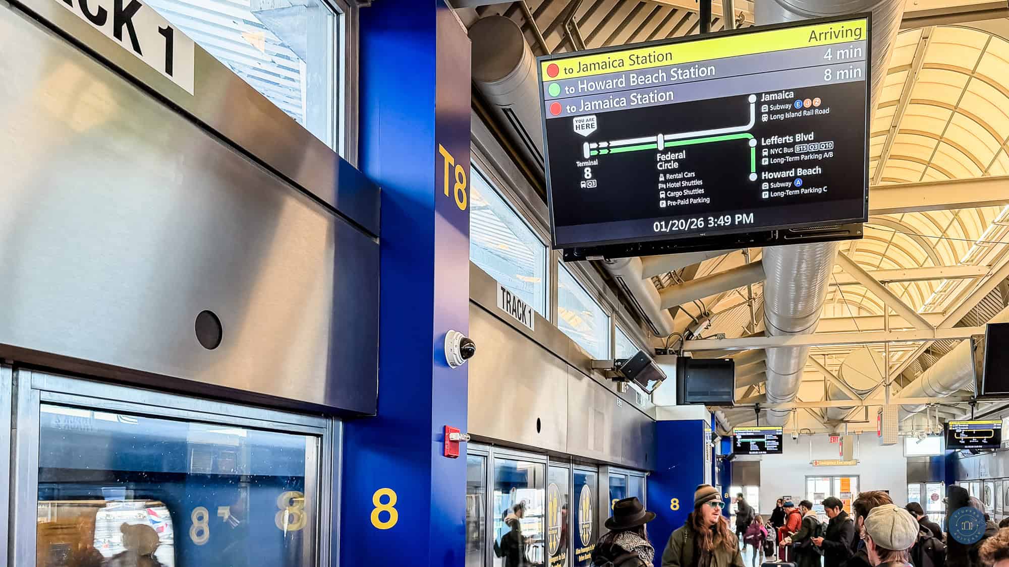 Sign at JFK airtrain platform for Jamaica Station Train