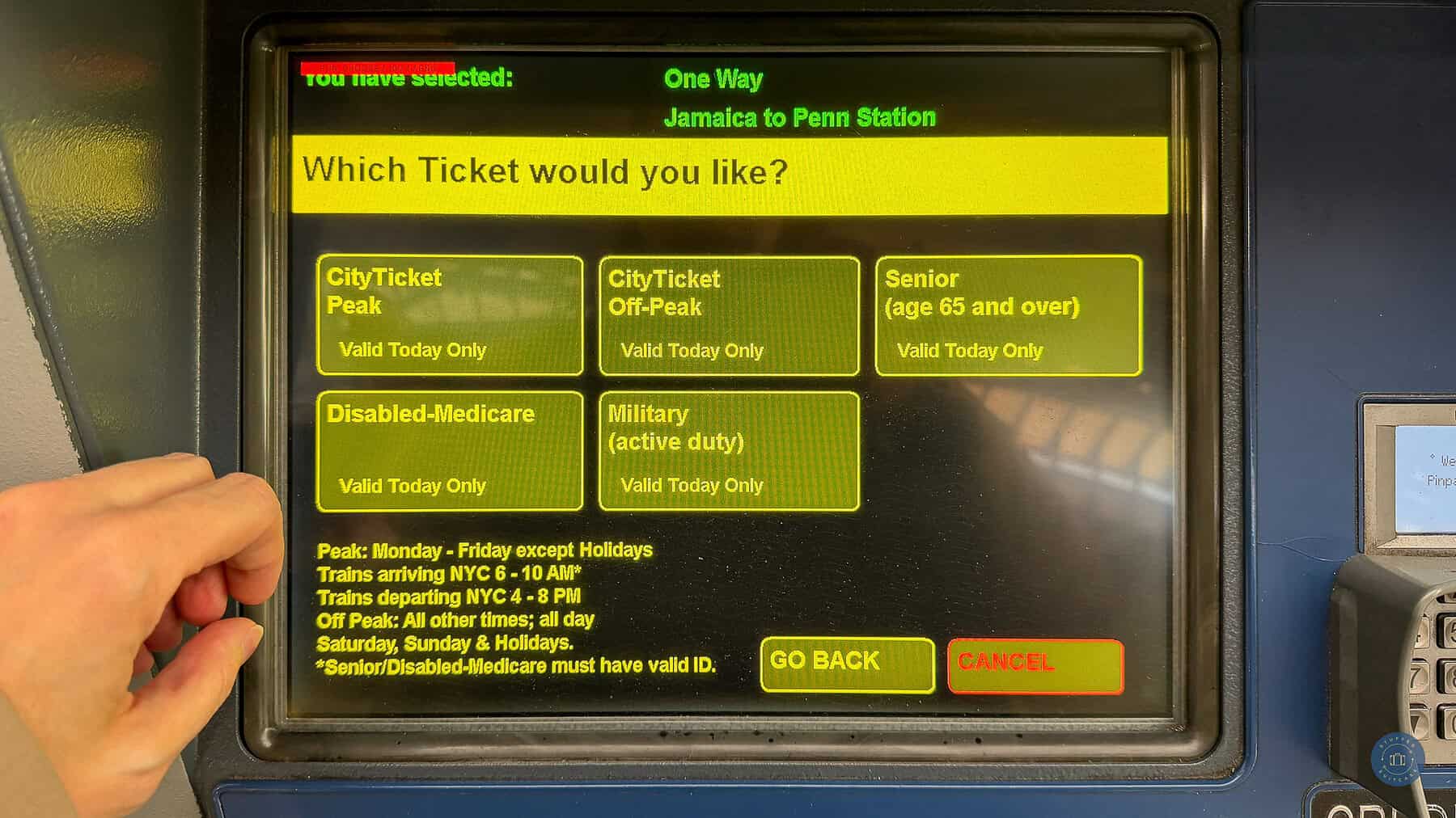 buying lirr ticket to penn station peak off peak