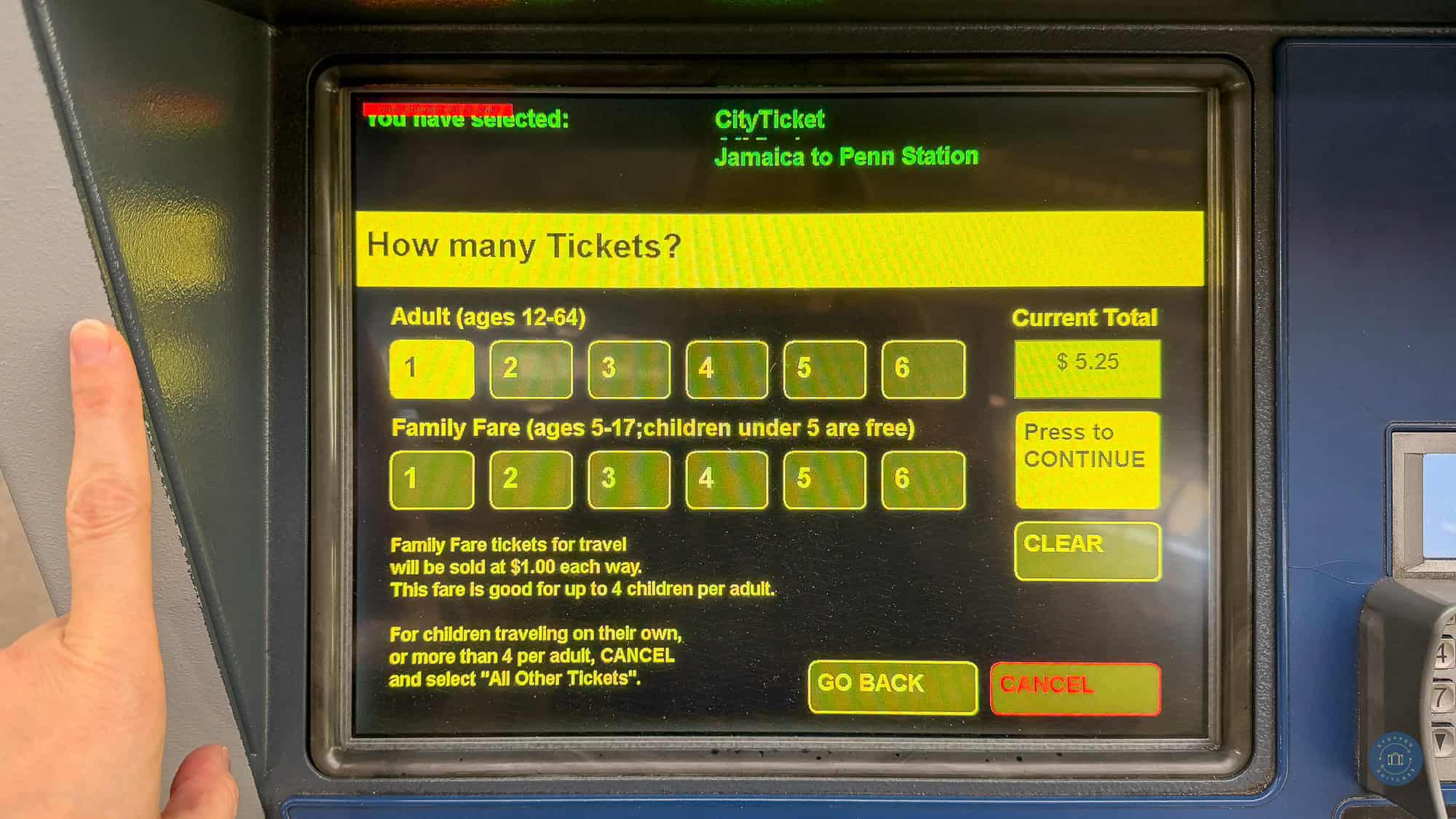 buying lirr ticket to penn station number of tickets